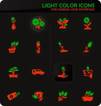 Flower icon set イラスト素材