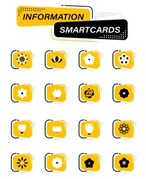 Flower icon set 스톡 일러스트