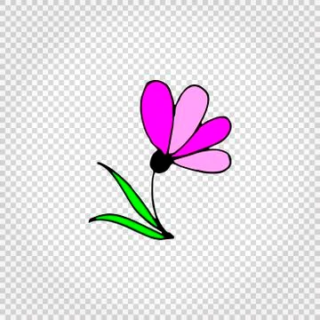 Flower icon. Simple colored hand drawn illustration. Isolated vector. Stock Illustration