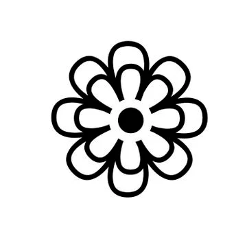 Flower icon simple isolated on white background. 스톡 일러스트