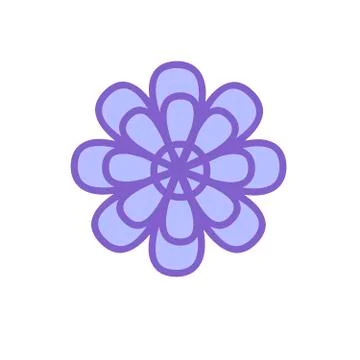 Flower icon simple isolated on white background. Illustrazione stock
