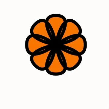 Flower icon simple isolated on white background. Illustrazione stock