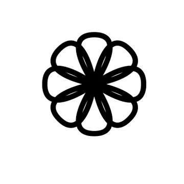 Flower icon simple isolated on white background. Illustrazione stock