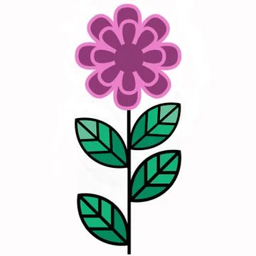 Flower icon simple isolated on white background. Stock Illustration