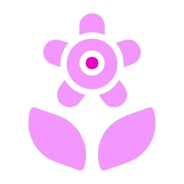 Flower icon solid duocolor pink colour mother day symbol illustration. Stock Illustration