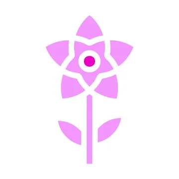 Flower icon solid duocolor pink colour mother day symbol illustration. Stock Illustration