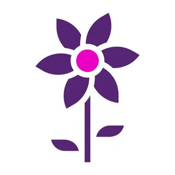 Flower icon solid duocolor pink purple colour mother day symbol illustration. 스톡 일러스트