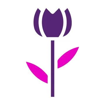 Flower icon solid duocolor pink purple colour mother day symbol illustration. 스톡 일러스트