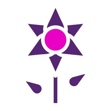 Flower icon solid duocolor pink purple colour mother day symbol illustration. 스톡 일러스트