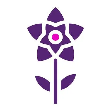 Flower icon solid duocolor pink purple colour mother day symbol illustration. 스톡 일러스트