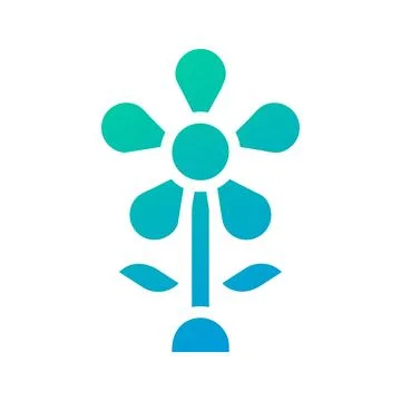Flower icon solid gradient green blue colour easter symbol illustration. Stock Illustration