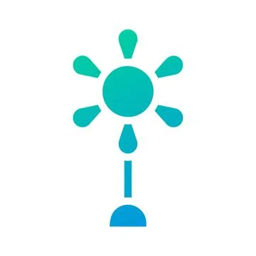 Flower icon solid gradient green blue colour easter symbol illustration. 스톡 일러스트