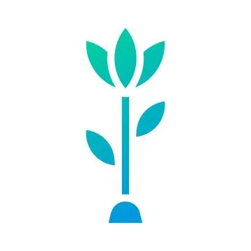 Flower icon solid gradient green blue colour easter symbol illustration. Illustrazione stock