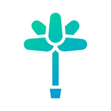 Flower icon solid gradient green blue colour easter symbol illustration. Stock Illustration