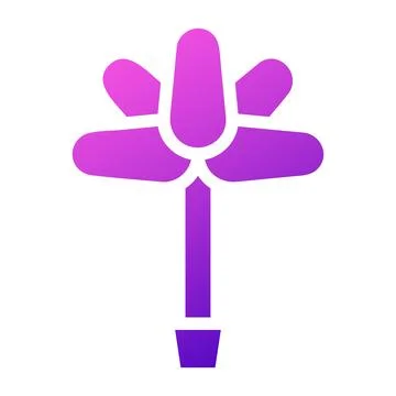 Flower icon solid gradient purple pink colour easter symbol illustration. Stock Illustration