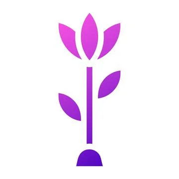 Flower icon solid gradient purple pink colour easter symbol illustration. 스톡 일러스트