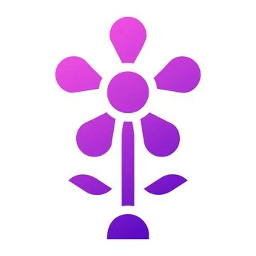 Flower icon solid gradient purple pink colour easter symbol illustration. 스톡 일러스트