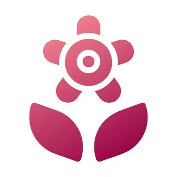 Flower icon solid gradient red colour mother day symbol illustration. 库存插图
