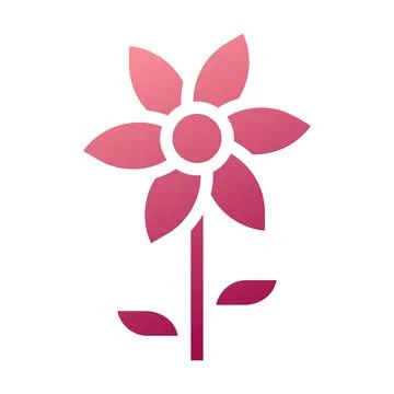 Flower icon solid gradient red colour mother day symbol illustration. Stock Illustration