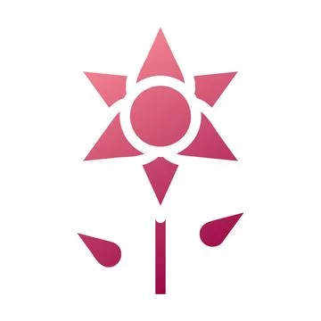 Flower icon solid gradient red colour mother day symbol illustration. Illustrazione stock