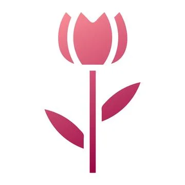 Flower icon solid gradient red colour mother day symbol illustration. 库存插图