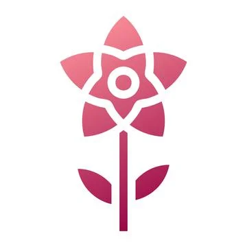 Flower icon solid gradient red colour mother day symbol illustration. 库存插图