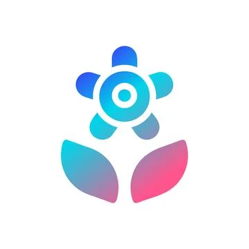 Flower icon solid gradient red purple blue colour mother day symbol illustr.. Stock Illustration