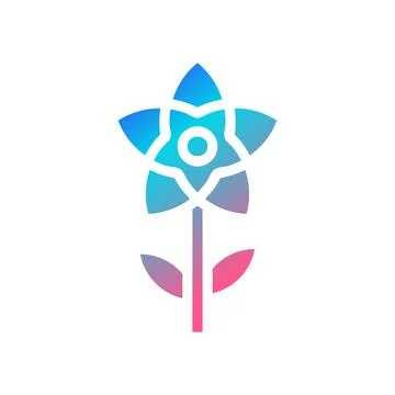 Flower icon solid gradient red purple blue colour mother day symbol illustr.. 库存插图