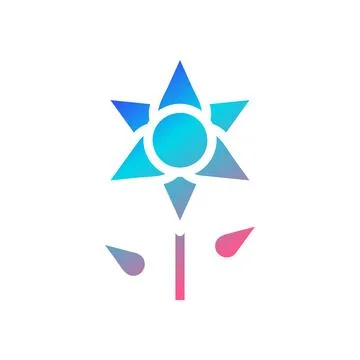 Flower icon solid gradient red purple blue colour mother day symbol illustr.. Stock Illustration