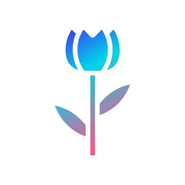 Flower icon solid gradient red purple blue colour mother day symbol illustr.. Stock Illustration