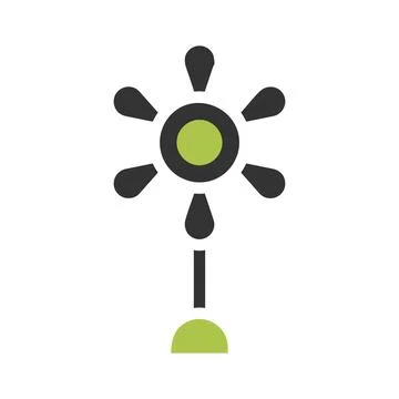 Flower icon solid green grey colour easter symbol illustration. Illustrazione stock