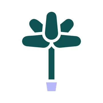 Flower icon solid green purple colour easter symbol illustration. Illustrazione stock