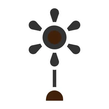Flower icon solid grey brown colour easter symbol illustration. 스톡 일러스트