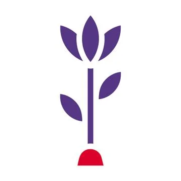 Flower icon solid red purple style easter illustration vector element and s.. 스톡 일러스트