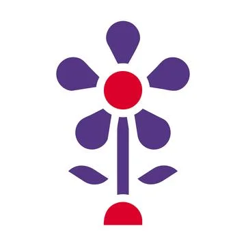 Flower icon solid red purple style easter illustration vector element and s.. Stockillustratie