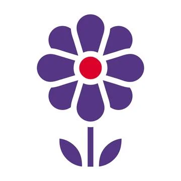 Flower icon solid red purple style easter illustration vector element and s.. Stock Illustration