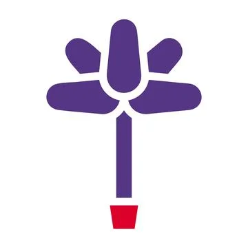Flower icon solid red purple style easter illustration vector element and s.. Stock Illustration