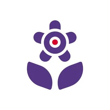 Flower icon solid red purple colour mother day symbol illustration. 스톡 일러스트