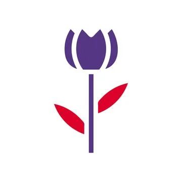 Flower icon solid red purple colour mother day symbol illustration. Illustrazione stock