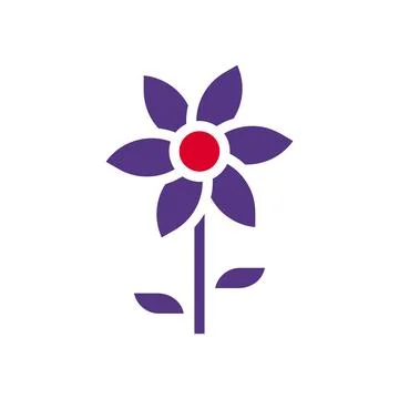 Flower icon solid red purple colour mother day symbol illustration. 스톡 일러스트