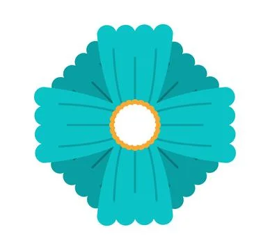 Flower icon top view. Blue floral pattern. Bloom and blossom plant. Spring and Stock Illustration