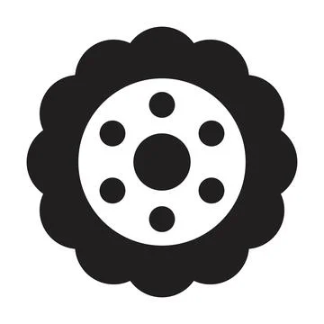 Flower icon vector design template in black color isolated sign on white back Stock Illustration