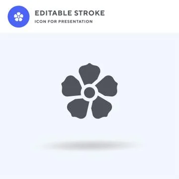 Flower icon vector, filled flat sign, solid pictogram isolated on white, logo Stock Illustration