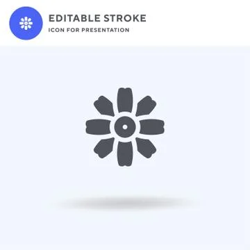 Flower icon vector, filled flat sign, solid pictogram isolated on white, logo 스톡 일러스트