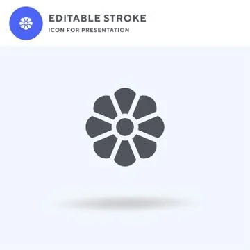 Flower icon vector, filled flat sign, solid pictogram isolated on white, logo Stock Illustration