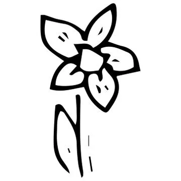 Flower icon. Vector illustration of spring daffodil. Hand drawn spring flower Illustrazione stock