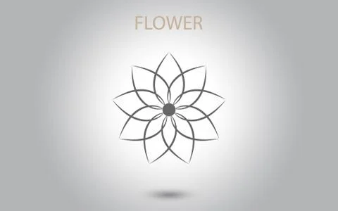 Flower icon vector isolated on white background,Hand drawn flower icon illust Stock Illustration