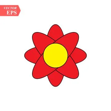 Flower icon vector, in trendy flat style isolated on white background. Flower Stock Illustration