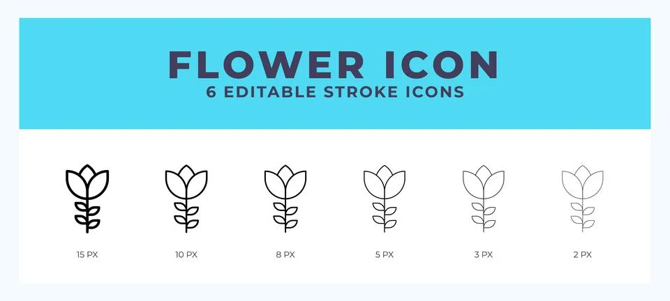 Flower icon vector for web. And mobile app. Editable stroke outline icon. Stock Illustration