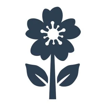 Flower icon on white background. Stock Illustration